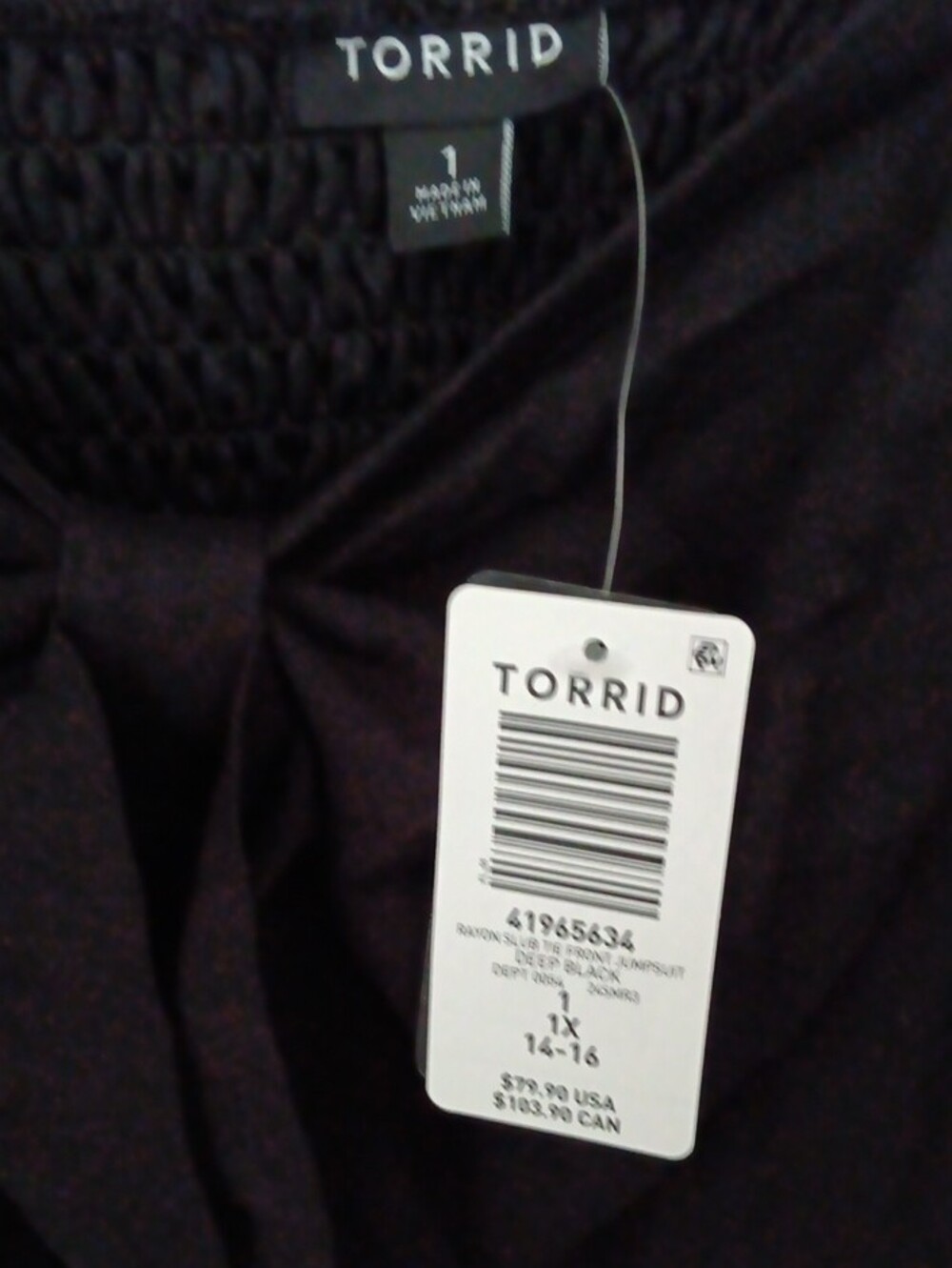 Torrid NWT 1X Black Wide-Leg Jumpsuit with Adjustable Straps - Picture 2 of 2